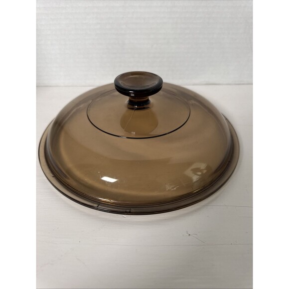 Vintage Vision Ware Corning Replacement Lid  V-2.5-C Pyrex Amber Round 8.5 inch - Picture 1 of 7